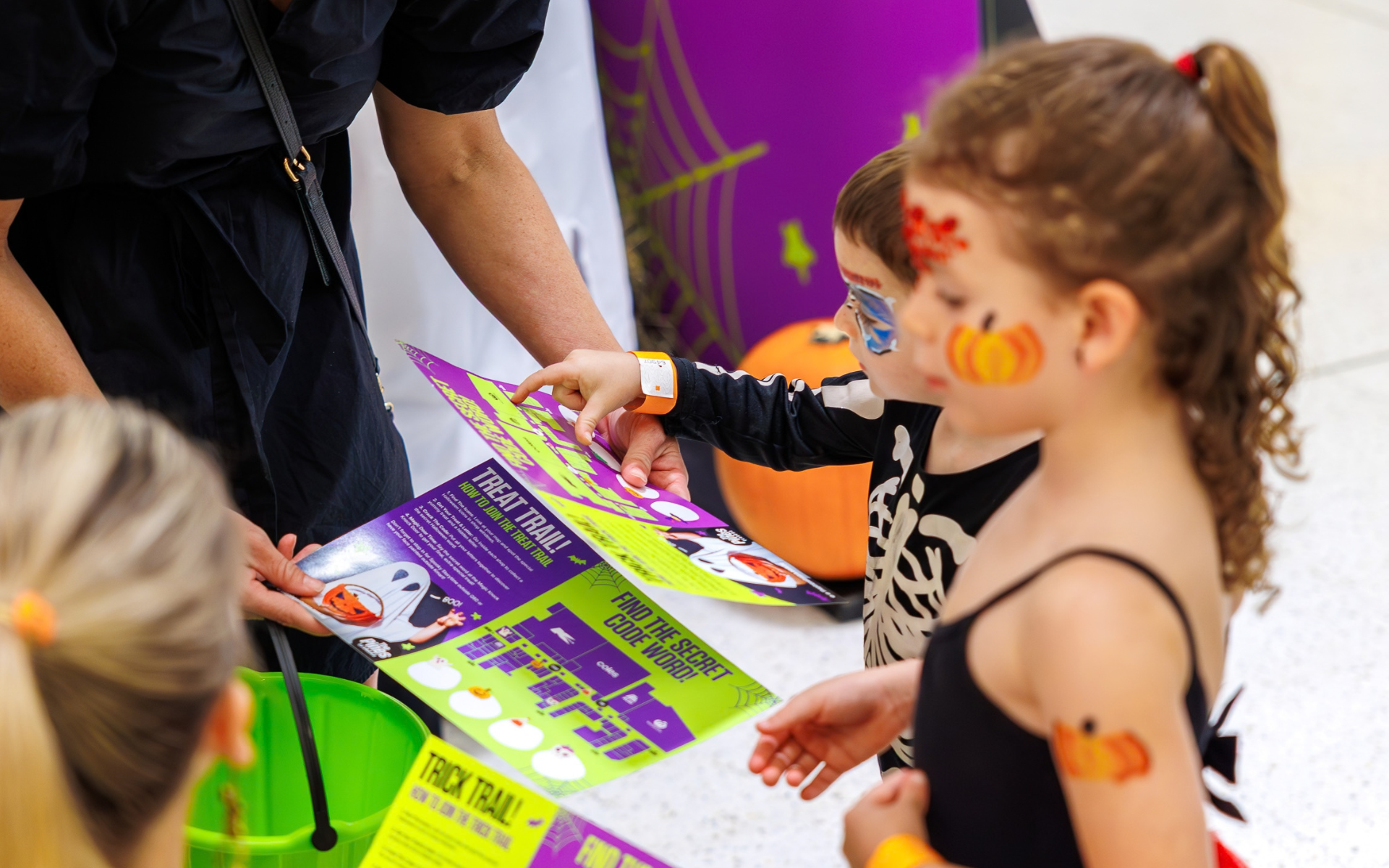 Children participating in The Pines Elanora 2025 Trick or Treat Trail